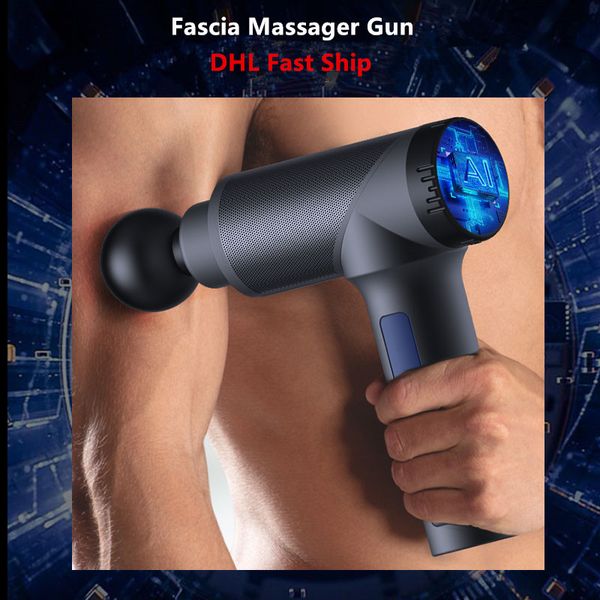 60w Fitness Relaxant musculaire Moteur sans balais 2500mAh Pistolet de massage électrique LCD Pistolet de fascia pour tissus profonds DHL Fast Ship