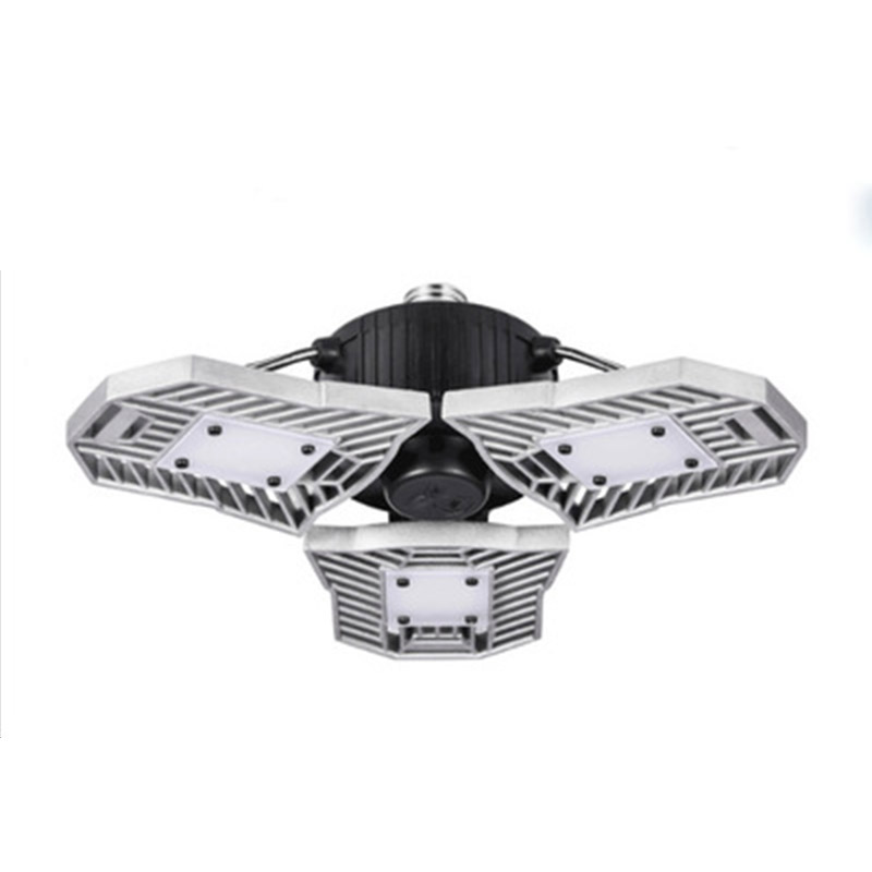 85-265V Indoor Garage Ceiling Lights E27 6000LM 60W high lumen Deformable bulbs Lamps LED Tribright Radar Sensor Parking Workshop Light