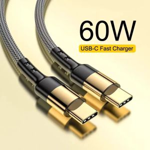 60W USB C naar C Kabel PD Snellaadkabel 1.2M QC4.0 USB Type C Snel Opladen Datakabel Verguld voor Samsung S24 Xiaomi LG