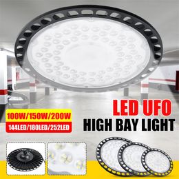 Super Bright UFO LED High Bay Lights AC85-265V 100W 150W 200W Commerciële industriële verlichtingsmarkt Markt Markt Warehouses Workshop Garage Lamp