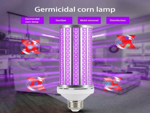 60W UVC Germicidal Light UV Ultraviolet Stérilisation E27 Corn Bulbe LAMPE Intelligent Contrôle 195 Perles de lampe110V220V2524364