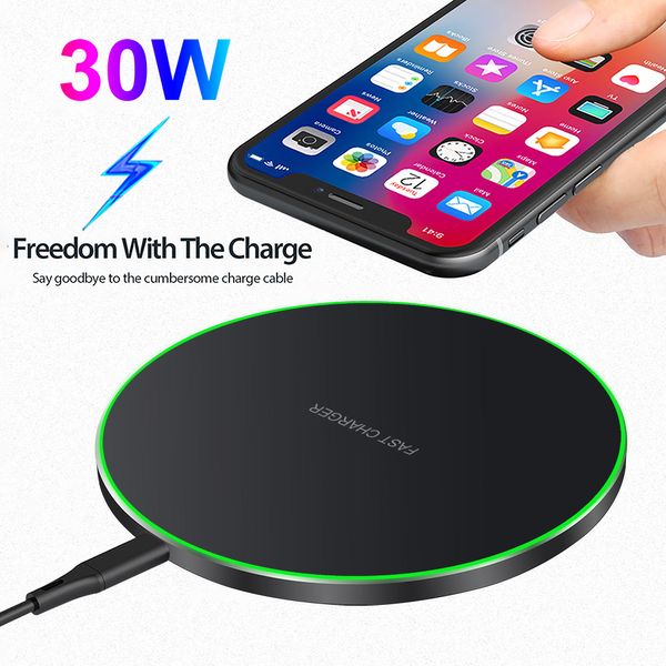 Chargeur sans fil 30W pour iPhone 14 13 12 11 Pro Max Station de charge sans fil rapide à induction pour chargeurs Samsung Xiaomi Qi