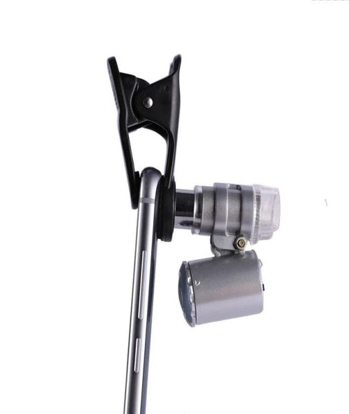 Magrificateur de microscope téléphonique à clidon 60x avec des lumières UV LED pour les téléphones intelligents universels loupes loupes loupe-loupe8777947