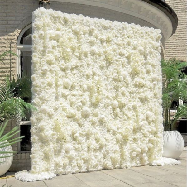 Mur de roses artificielles en soie 60x40cm, fleurs artificielles, décor mural de mariage, arrière-plan de photographie, arrière-plan de Salon de coiffure