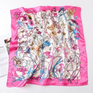 60x60cm retro ontwerper Bloemprint Bloem Silk SCROEF Hoofdband voor vrouwen Lange handgreep Bag sjaals Paris Schouder Tote Lage Lage hoofd Wraps Fashion Style