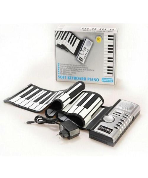 61 touches synthétiseur flexible main Roll Up RollUp Portable USB clavier souple Piano MIDI haut-parleur intégré Piano électronique 4934264