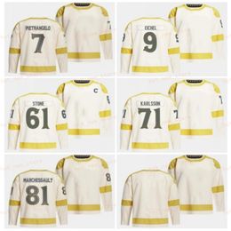 #61 Mark Stone 2024 Winter Klassiek Hockeyshirt #9 Jack Eichel Alex Pietrangelo William Karlsson Jonathan Marchessault Crème Heren Reverse Retro