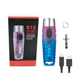 Mini porte-clés LED S12 Plus, 610 Lumens, lampe de poche Super brillante, torche Portable, 11 Modes, étanche IP65, lumière d'urgence