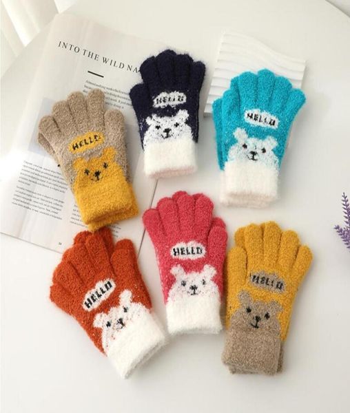 610 años de edad, nueva moda, guantes de punto gruesos para niños, guantes cálidos de invierno, mitones elásticos para niños, accesorios para niños y niñas 8689776