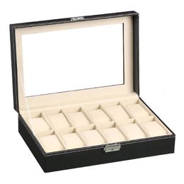 61012 20 Slots Polshorlogedoos Horlogehouder Opbergdoos Organizer PU Lederen Horloge Display Box regalos para hombre 240104