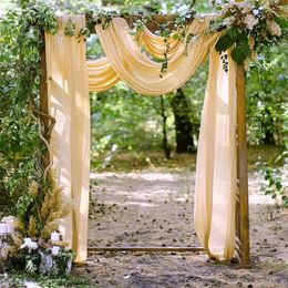 610m Tissu de drapage d'arc de mariage pour la cérémonie Décorations de réception en mousseline de soie rideaux de la fête de la fête de la scène 240419