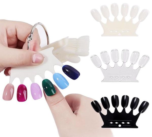 Présentoir de faux ongles en forme de couronne, 610 pièces, vernis en plastique, noir clair, étagère de présentation, outils de manucure à faire soi-même, 5279845