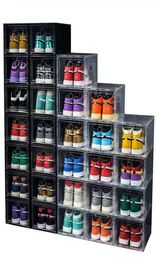 612pcs Grote Schoenendoos Stapelbaar Display Lade Opslag Hak Case Kast Sneaker Plastic Organizer Thuis Closet Organizer2376932