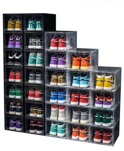 612pcs Grande boîte à chaussures Tiroir d'affichage empilable Rangement de rangement Case de rangement Sneaker Organisateur en plastique Organisateur de la maison 7202664