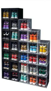612pcs Grande boîte à chaussures Tiroir d'affichage empilable Rangement de rangement Case de rangement Sneaker Organisateur en plastique Organisateur de la maison 7415912
