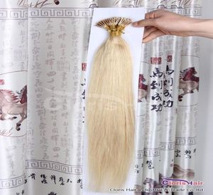 613 Bleach Blonde 100 brins droits Micro anneau liens serrures perles pré-collées bâton de kératine je pointe les extensions de cheveux humains Remy 05g5401616