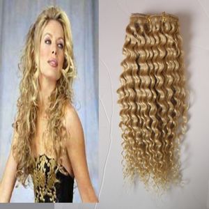 # 613 Bleach blond Afro Kinky Curly Clip In Hair 100g 7pcs / Lot 4A / 4b / 4cclip afroamericano en extensiones de cabello humano