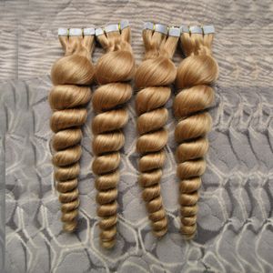 # 613 Bleach blonde Braziliaanse losse golf haar huid inslagband haarextensions onverwerkte maagd Braziliaanse haar 200 g (80 stks)