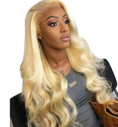 Perruque Lace Front Wig Body Wave brésilienne Remy, cheveux naturels, blond 613, pour femmes noires, 1710842