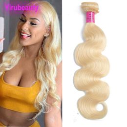 613# Blonde kleur Remy Braziliaanse menselijke haarextensies dubbele inslag 1 stuk bundel 10-30 inch groothandel