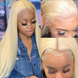613 Blonde HD Lace Frontal Pelucas de cabello humano 13x6 Straight Lace Front Pelucas para mujeres negras Remy Hair Closure peluca