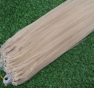 613 Extensions de cheveux humains blonds Micro Loop 100g 7a 100 Remy Hair Straight Micro Perle Extensions 100pcs7794040