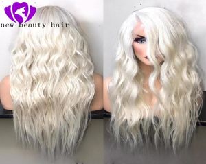 Perruque avant en dentelle synthétique blonde 613 perruques longues de vague de corps pour les femmes fibre résistante à la chaleur sans colle ligne de cheveux naturelle perruque Cosplay 2609083519