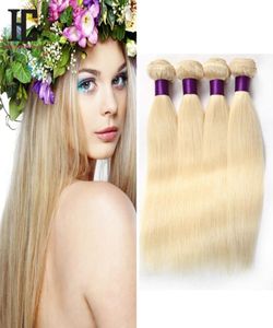 613 Blonde Vierge Cheveux 4Pcs Lot Brésilien Vierge Droite Armure de Cheveux Humains Pas Cher Blonde Cheveux Brésiliens Weave Bundles HC Produits9399974