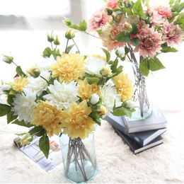 61 cm kunstmatige dahlia bloemen tak tuin decoratie flores artificiais diy bloem muur krans zijde bloemen feestartikelen