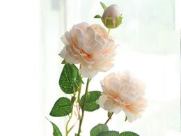 61cm Kunstbloem Roos Zijde Mariage Verjaardagsfeestje Western Rose Bruiloft Bloemen Ranunculus Asiaticus Tak Home Decor2649874
