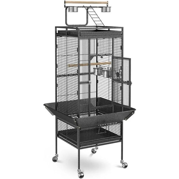 61 pouces 2in1 Grande cage d'oiseau avec stand roulant Playtop Parrot Chinchilla Finch Macaw Cockatiel Pet House 240412