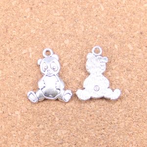 61 Uds. Colgante de oso panda Chapado en bronce plateado antiguo DIY collar pulsera brazalete hallazgos 23*18mm