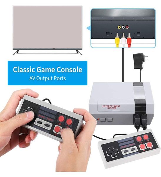 Consola de videojuegos 620, miniTV portátil retro, reproductores de juegos portátiles con 2 controladores clásicos, salida AV, Plug Play, infancia para 9027745