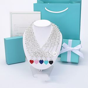 2024 Collar de diseñador 925 Peach Corazón de durazno Costilla gruesa OT Collar para mujeres Collarbone de clavícula Ajustable Estilo versátil