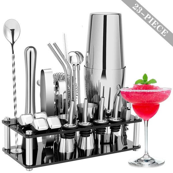 Juego de coctelera de 623 Uds., mezclador de bebidas de vino, juego de barman de acero inoxidable para Boston Martini Jigger Bar 550750ML 240119