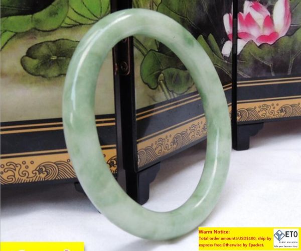 Bracelet en jade fait à la main, fleur fine naturelle flottante, 62mm, A991