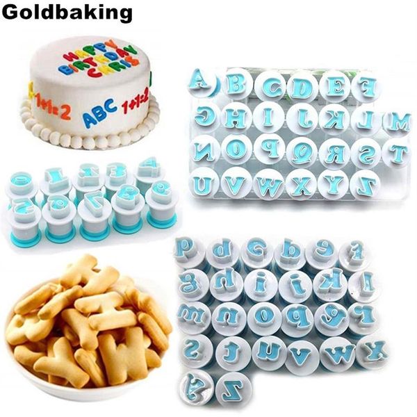 62 pièces Alphabet numéro Biscuit moule minuscule majuscule lettre Cookie timbre gaufreur emporte-pièce Fondant gâteau décoration outil 201303L