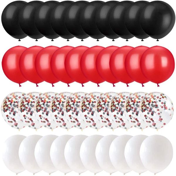 62 pcs Romantique Saint Valentin Ballon Chaîne Rouge et Noir Confettis Ballons Fête D'anniversaire Fond Mur Disposition Ballons En Latex