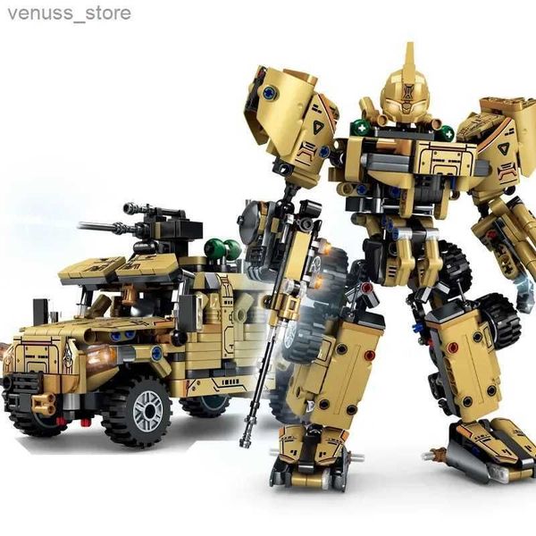 632 pièces 2-en-1 porte-avions militaire avion réservoir Transformation Robot bloc de construction véhicule tout-terrain jouet pour enfants cadeau R231208 livraison gratuite DHL/UPS