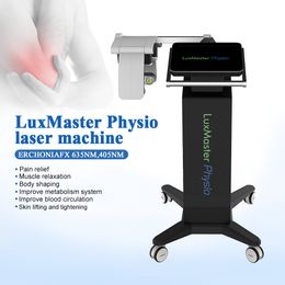 Lasermachine 635nm 405nm Luxmaster Roodlicht Physio Fysiotherapie Apparatuur Hoge stroom niet -invasie Koude diode Laserbehandeling voor lichaam diepe weefsel pijnverlichting