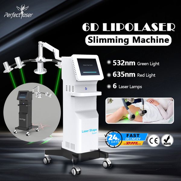 2023 635nm Rouge Lipolaser Machine 6 Lampes 6D Lipo Laser Cool Lipo Laser Équipement De Beauté Élimination De La Cellulite Pour L'utilisation De Salon De Spa Remodeler Le Système De Ligne De Corps