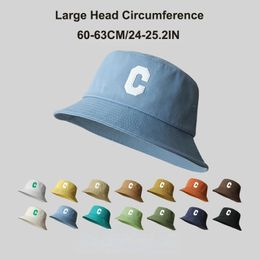 63 cm plus size emmer hoeden voor mannen vrouwen zomer groot hoofd panama bob brief hiphop caps outdoor sunshade zon visser hoed 240409
