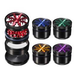 63 mm AL Allegering Herb Grinder Visualiteit Tabak Crusher Manual Duurzame kruidenfabrieken Rookaccessoires voor roker vakantiegeschenk