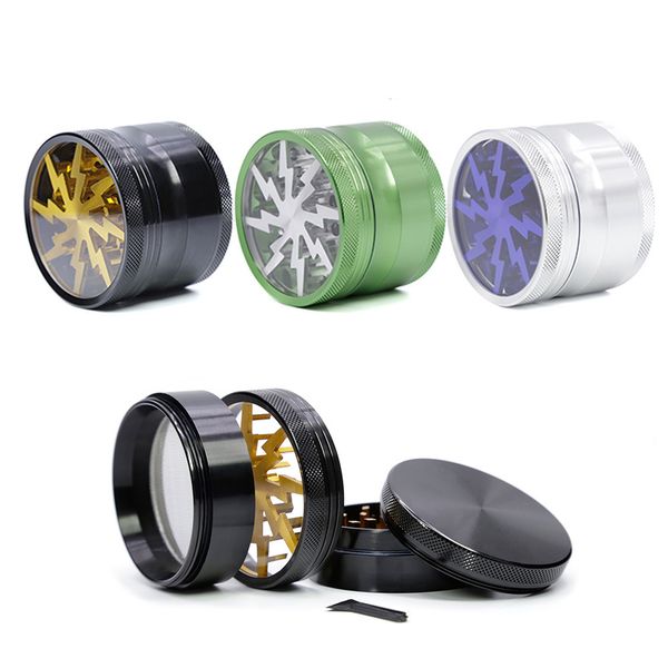 63mm grand Grinders Concave Herb Grinder 4 COUCHES Nouveau Style Diamant En Alliage De Zinc pour narguilé bongs tabac fumée cigarette Accessoires Fumeurs