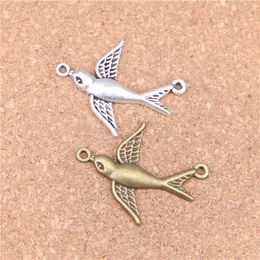 63 stks Antiek Zilver Brons Geplateerd Swallow Bird Connecotr Charms Hanger DIY Ketting Armband Bangle Bevindingen 37 * 29mm