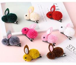 63qp Koreaanse accessoires Versie Cute Ball Rabbit Ring Children039S touw Cartoon pluche advertentie vrouwelijk leren haarbandservice riem B8690637