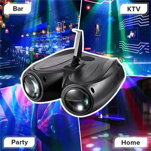 64/128LEDs Dubbele kop luchtschip RGBW-patroon Podiumeffect Verlichting Projector DJ Disco Party Led-verlichting voor Kerstmis