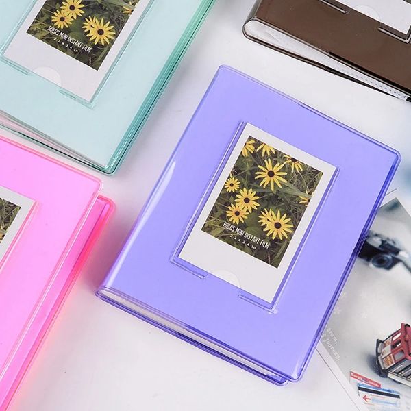 64 Pocket Jelly Series Transparent Mini Photo Album INSERT PP Photo Album d'album Book Book Book 3 pouces Cadeau