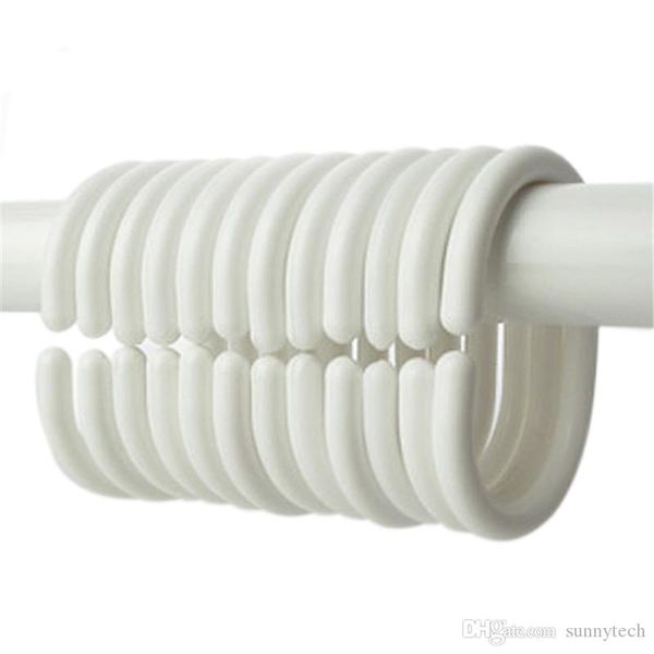 Crochet de rideau de douche en plastique, 6480 pièces/lot, anneaux de suspension, drapé de bain, fermoir à boucle, pour rideaux de maison, vente en gros, LX0147