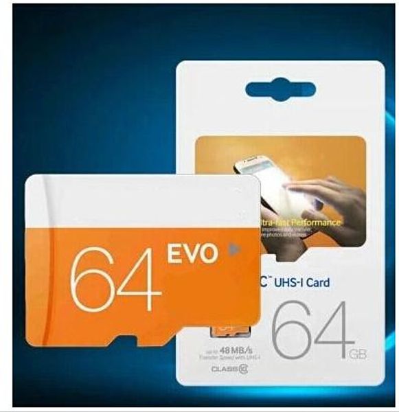Carte mémoire Transflash TF 64 go classe 10 EVO UHS-1, pour Smartphone Samsung, téléphones portables, caméra, lecteurs Mp4